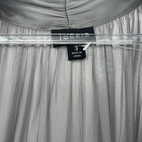 Torrid Women's Sleeveless Blouse Tie V-Neck Gray Size 3X - Picture 8 of 9